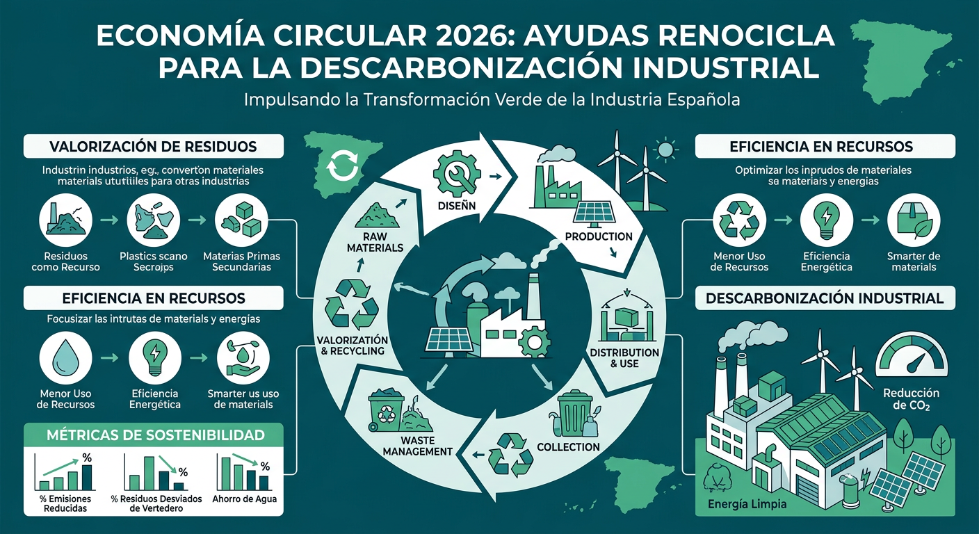 Economía Circular 2026: Cómo aprovechar las nuevas ayudas RENOCICLA para la descarbonización industrial