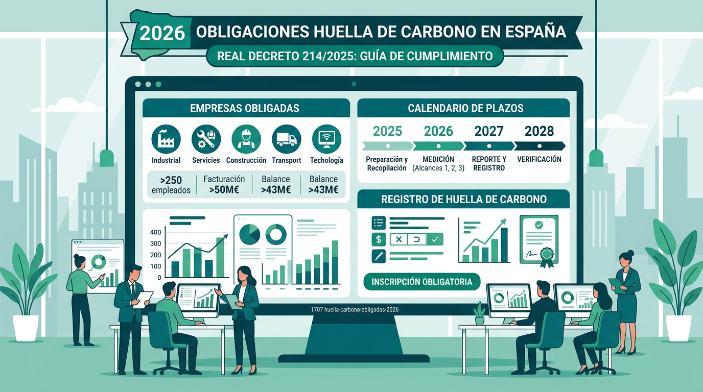 Qué empresas deben medir la huella de carbono en España en 2026