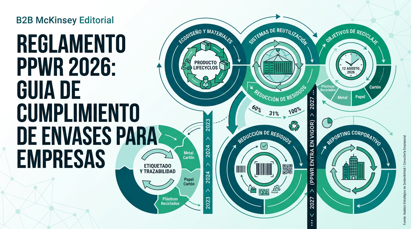 Reglamento PPWR 2026: Guia de cumplimiento de envases para empresas