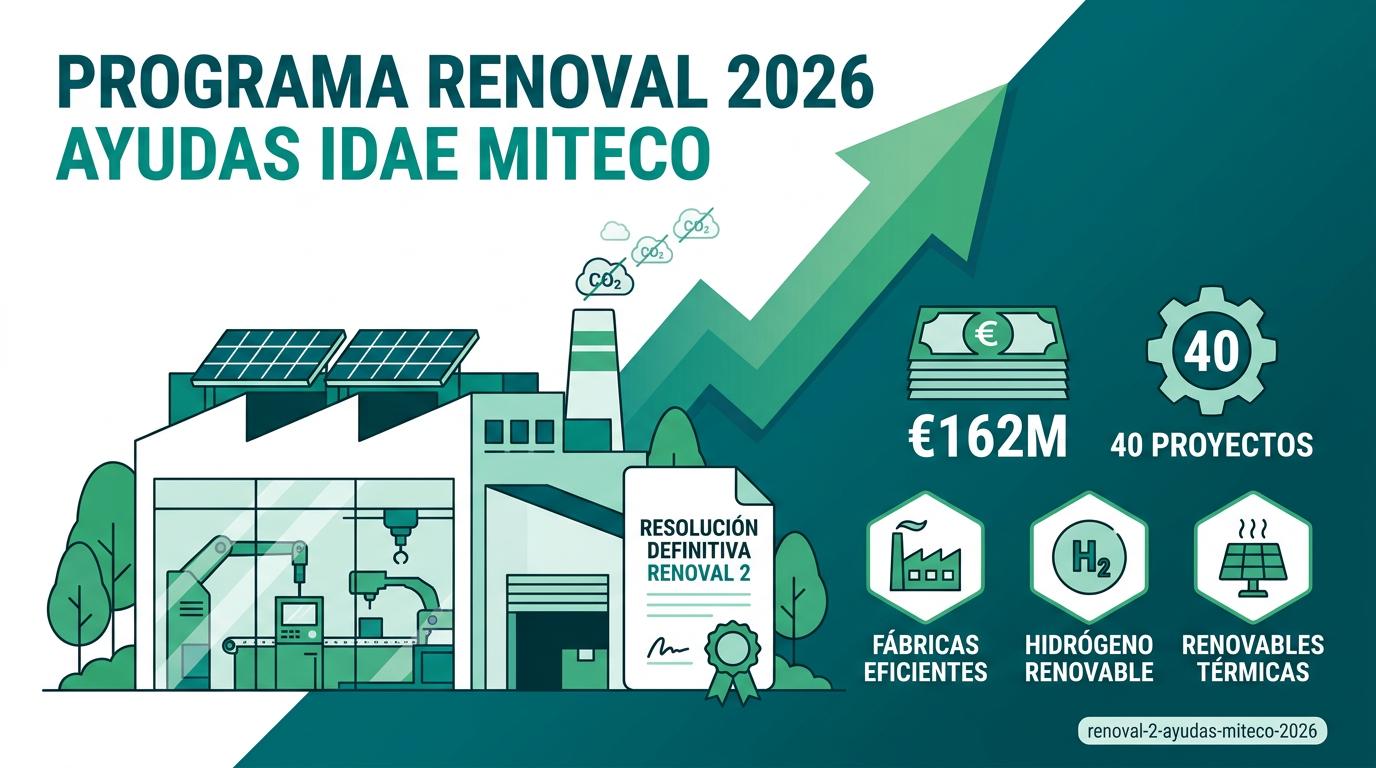 Programa RENOVAL 2: Guía de ayudas de 162 millones para la descarbonización y cadena de valor industrial en 2026