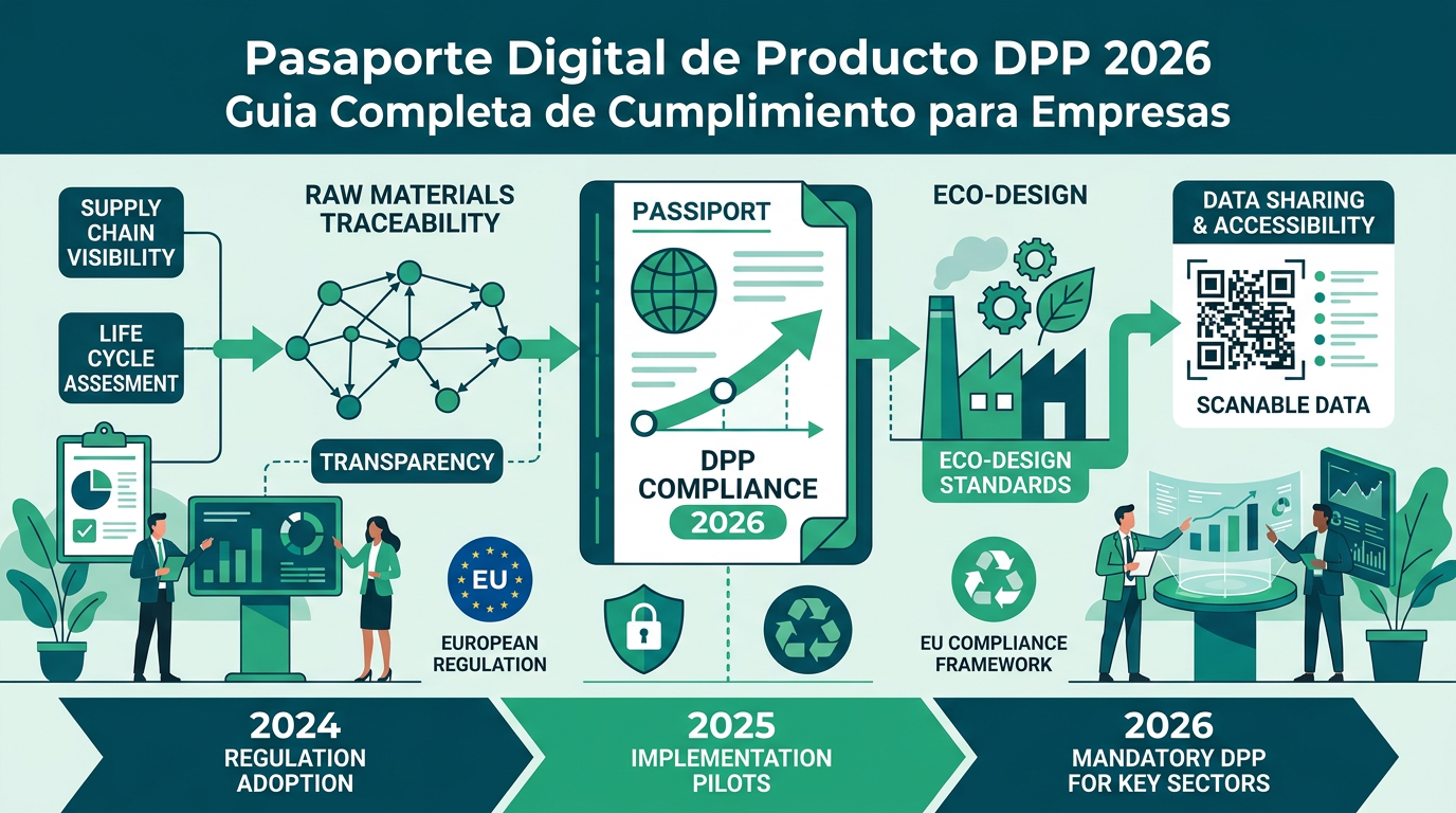 Pasaporte Digital de Producto (DPP) 2026: Guía de cumplimiento de trazabilidad y ecodiseño para empresas