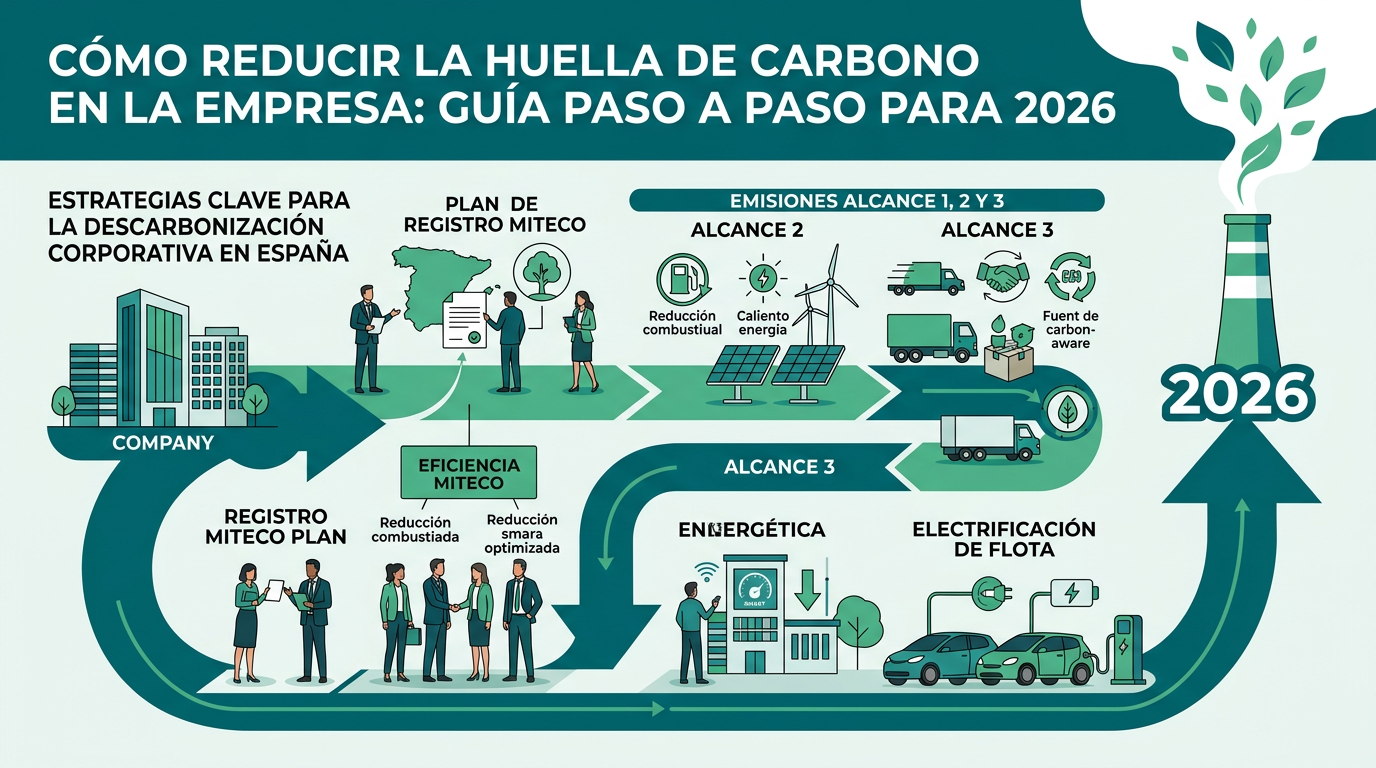 Cómo reducir la huella de carbono en la empresa: Guía paso a paso para 2026