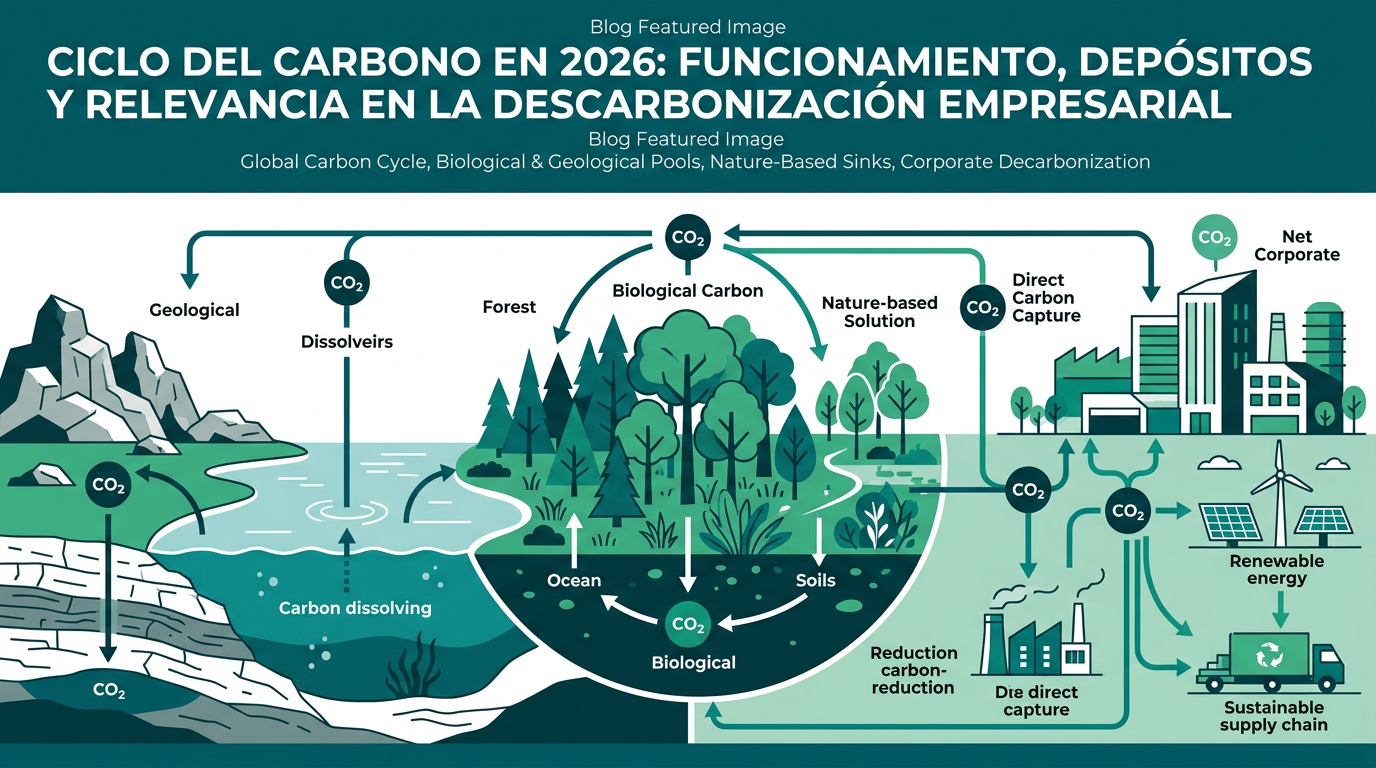 Ciclo del carbono en 2026: Funcionamiento, depósitos y relevancia empresarial